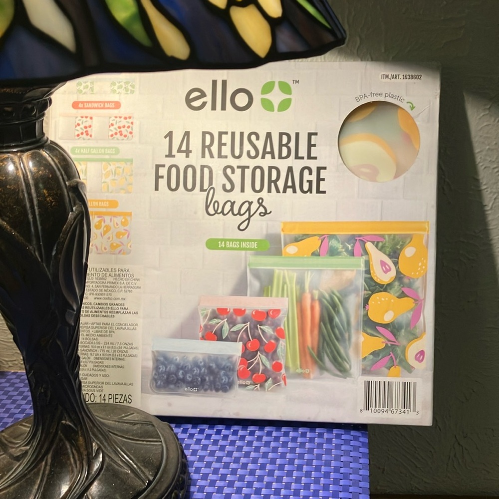 ELLO REUSABLE FOID BAGS-Replace disposable bags 2-1 Gal 4- 1/2 Gal 4-26 oz 4
7.5